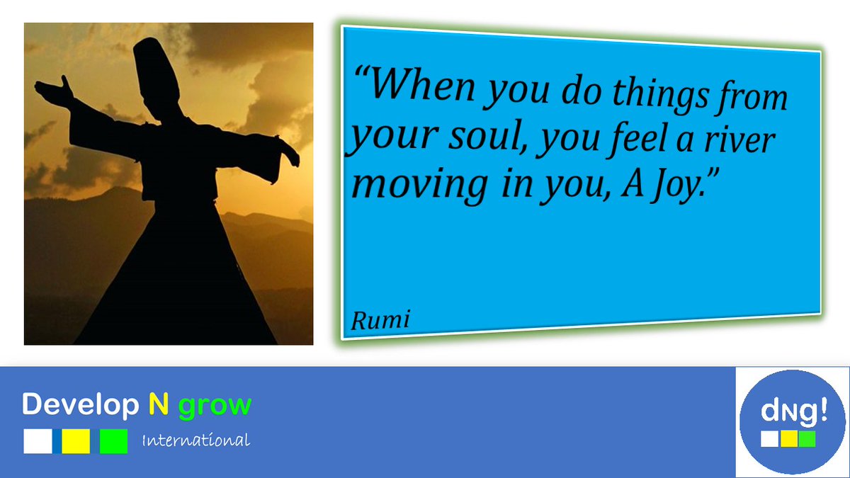 developngrow1's tweet image. "When you do things from your soul, you feel a river moving in you, A Joy." Rumi

#developNgrow