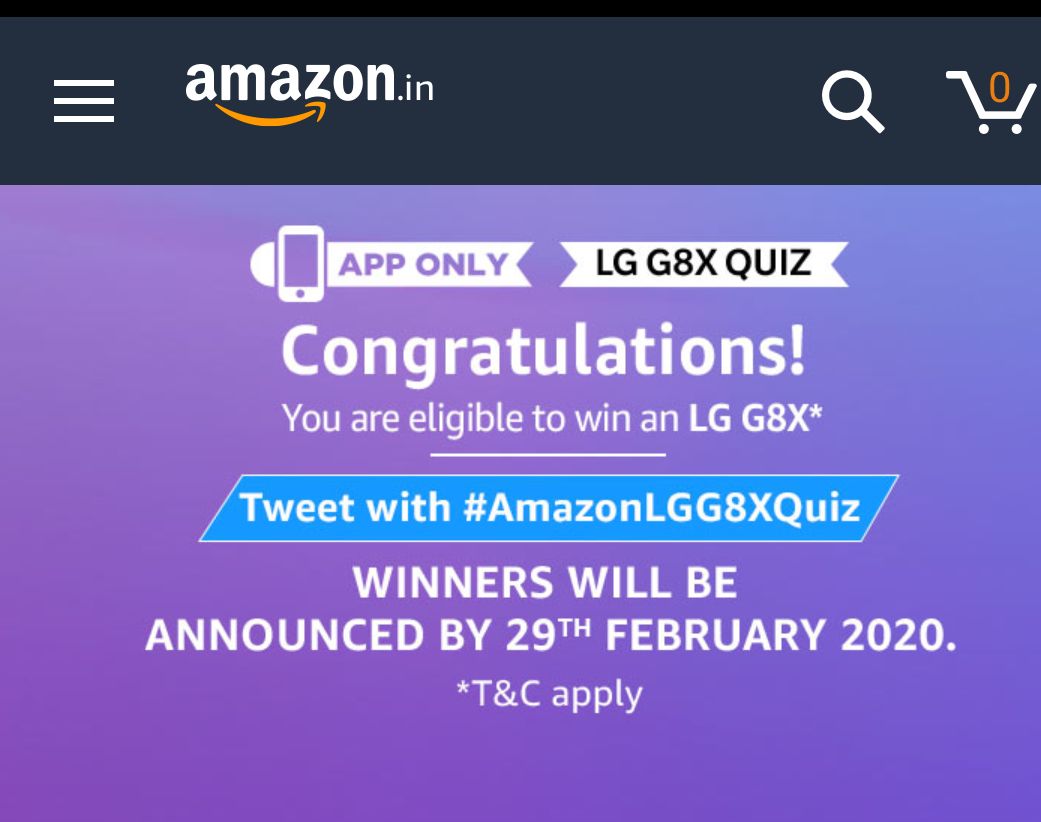 ShivamParamesh's tweet image. #AmazonLGG8XQuiz @amazonIN