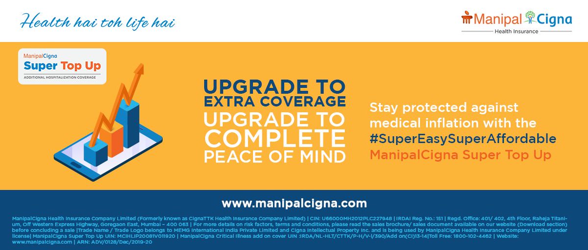 ungdomskriminalitet Kostume dvs. ManipalCigna Health Insurance on Twitter: "Switch to complete peace of mind  With the #SuperEasySuperAffordable ManipalCigna Super Top Up that provides  extra sum insured over your base health insurance plan at a low