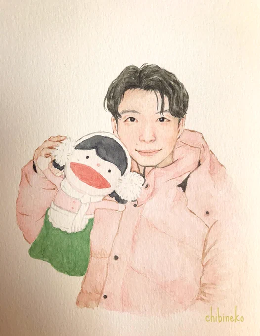 今年の描き初め～♪

ピンクのダウンが
よく似合う星野さん♡
私も描いておきたかったので(/ω\)

楽しい一年にして行きたいな?

#星野源 