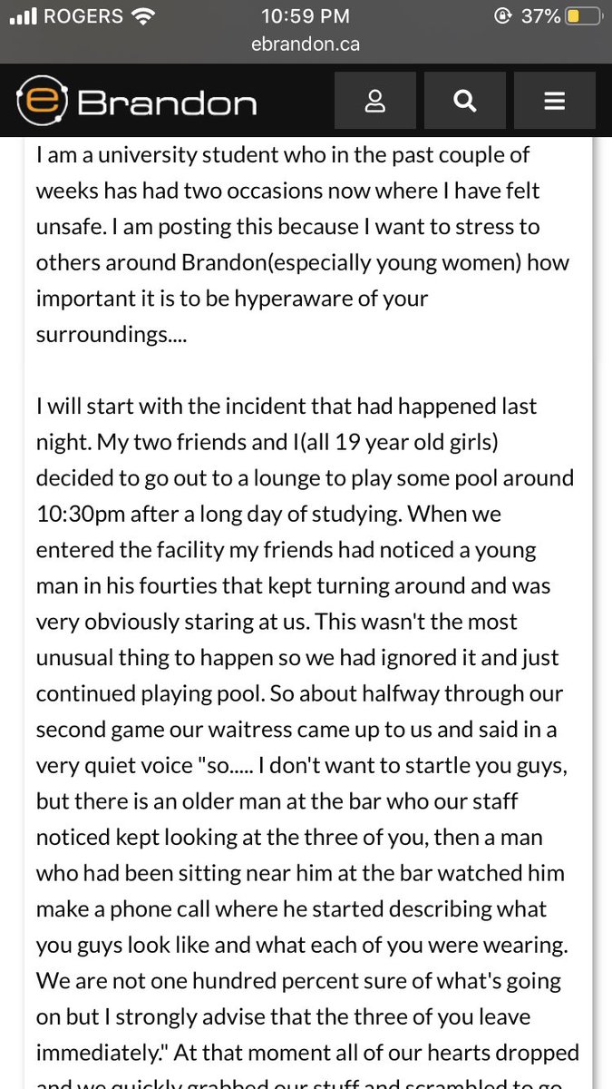 Jamieexmegan's tweet image. Brandon’s not as safe as it used to be, stay safe ladies and make sure if you have to go somewhere late at night by yourself that somebody knows where you are at ALL times.