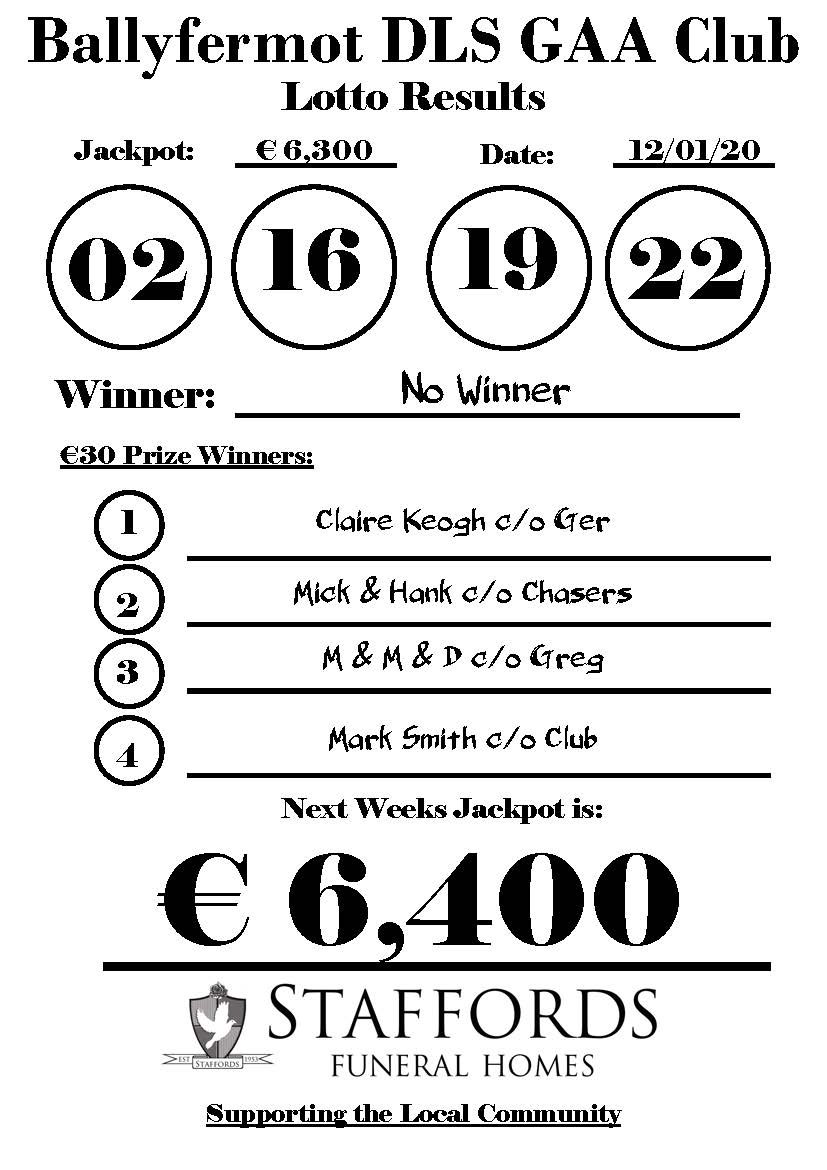 12 jan lotto results