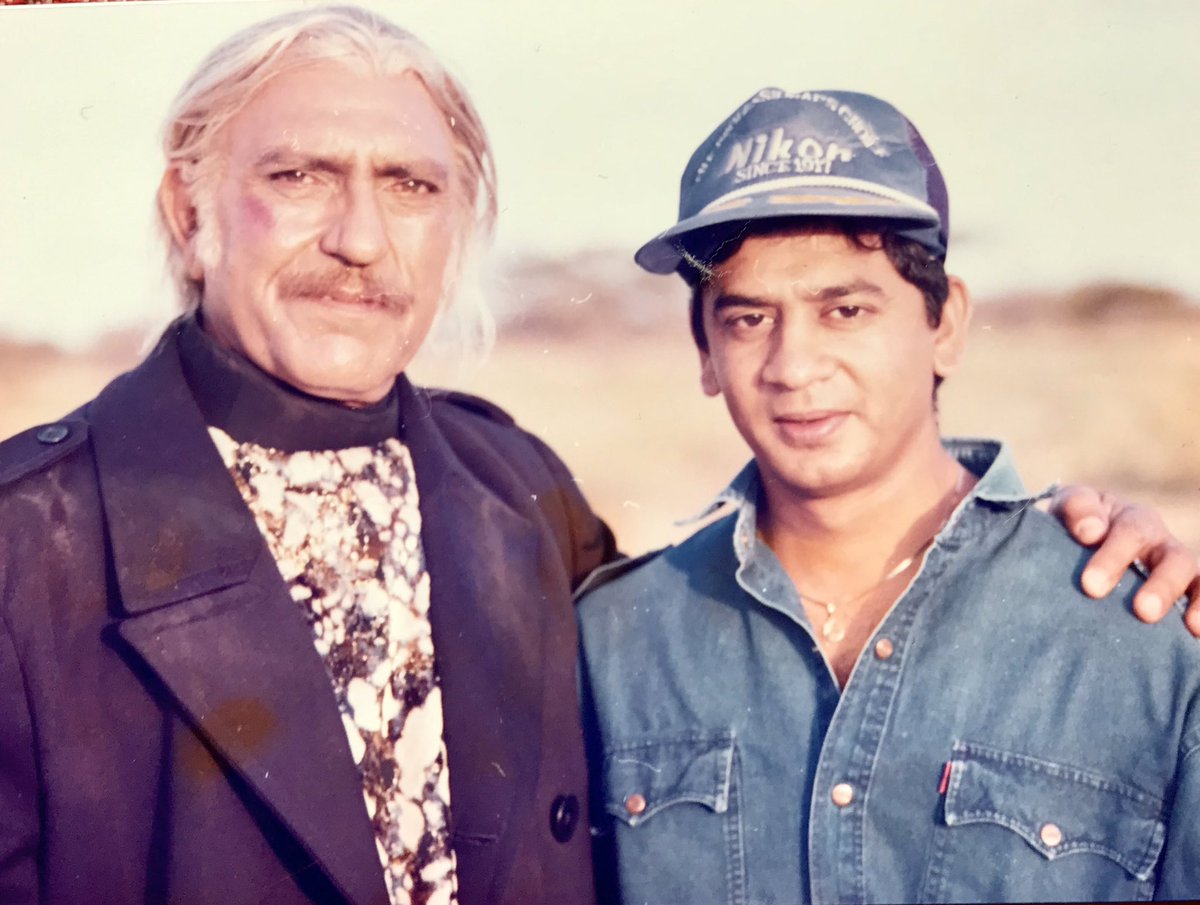 Remembering #AmrishPuri on his 15th Death Anniversary. He was a terror on screen and a baby by heart. Privileged to have known and worked with him. 🙏#tridev #Vishwatma #trimurtifilms #rajivrai