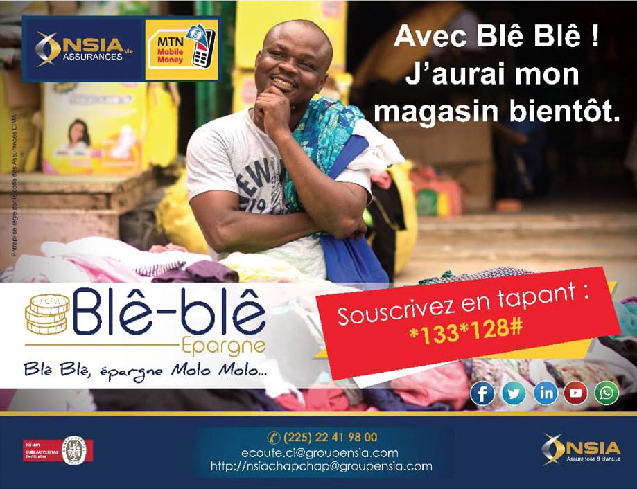 MQashCI's tweet image. Nous offrons sur notre plateforme de paiement, une large gamme de produits en partenariat avec nos différents partenaires...
Aujourd’hui, nous vous proposons de souscrire à Blé Blé en composant le *133*128# à partir de votre compte MTN Money (MoMo).
-----
#MQash #Fintech #CIV225