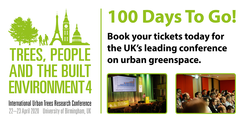 There are just 100 days to go until Trees, People and the Built Environment 4! Taking place in Birmingham, #TPBE4 will be the UK's leading event on urban greenspace in 2020. Book your tickets while they're still available! #forestry #arboriculture charteredforesters.org/event/trees-pe…