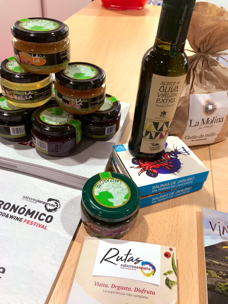 madridfusion's tweet photo. Estos son algunos productos que nos podemos encontrar en el stand de #SaboreaLanzarote en @SaboreaEspana #RealeMF20. Mermelada de varios sabores, #AOVE, #GofiodeMillo y sal. 

@TurismoLZT #TastingLanzarote https://t.co/MWOT8oB2F9