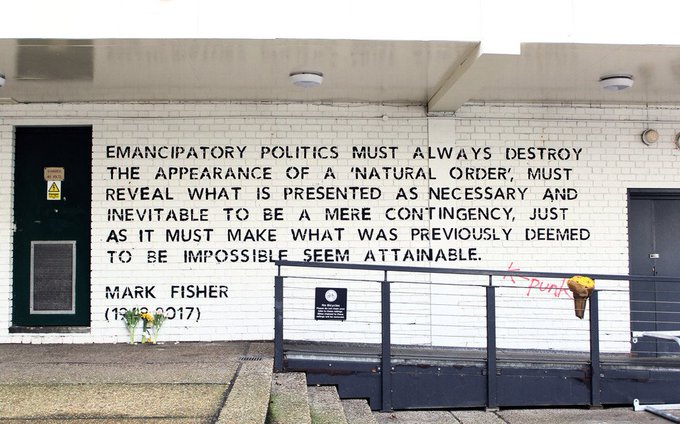 Remembering Mark Fisher today. 💫