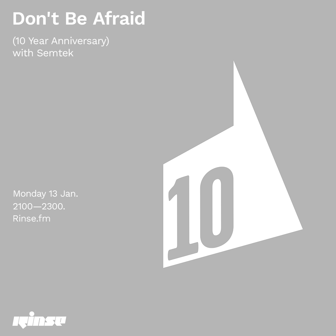 RinseFM's tweet photo. Up next at 9PM is @dontbeafraid (10 Year Anniversary) with #Semtek on https://t.co/Q0ed1kLtwe &amp; 106.8FM

#RinseFM https://t.co/eKK8cMTfxu