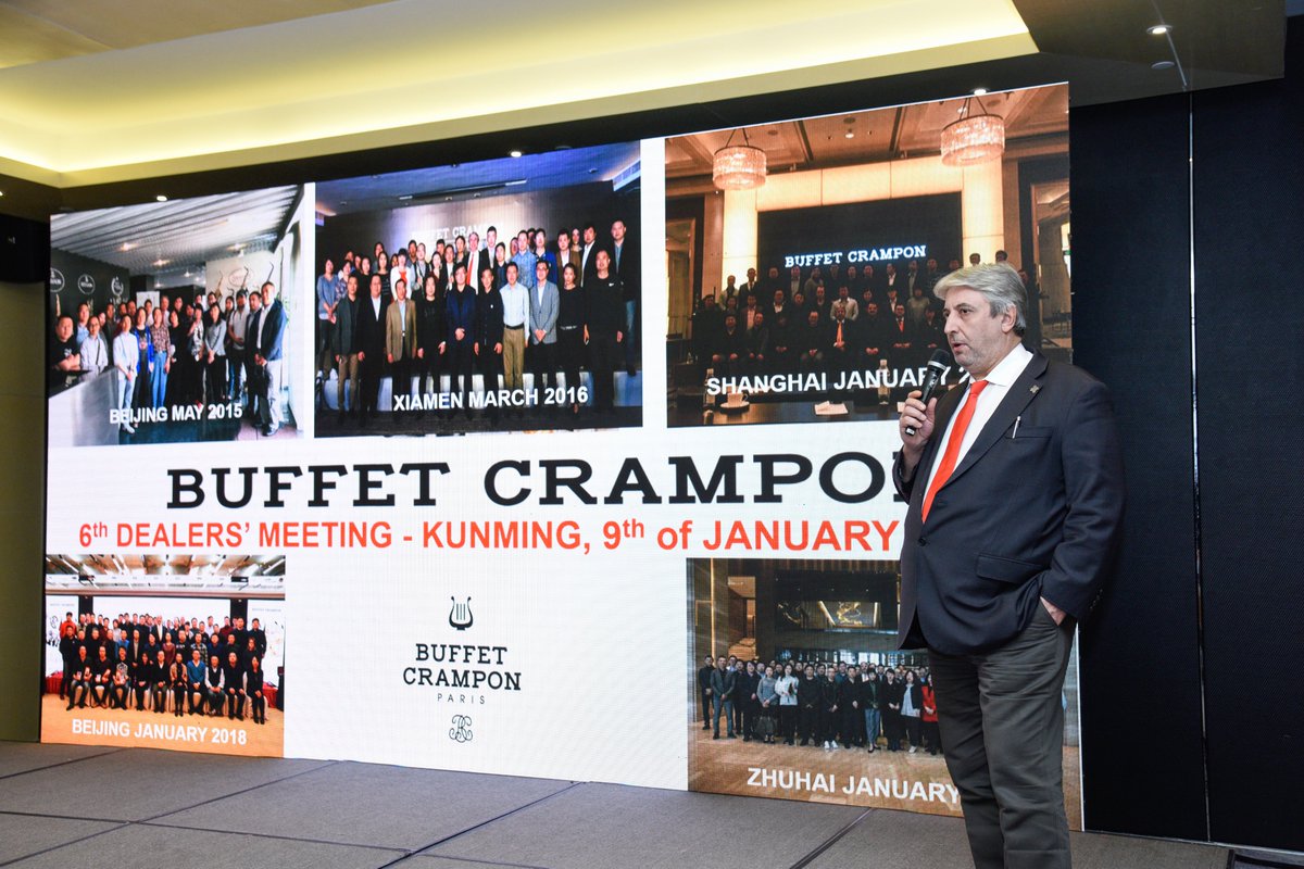 BuffetGroup's tweet image. The 6th edition of Buffet Crampon China Dealer Meeting took place last week at the Sofitel Kunming in Yunnan Province (China).

On this occasion, we would like to congratulate our 3 best Chinese dealers of 2019: Bosco (Shanghai), Jingyi (Shenzen) and Jisheng (Shenyang)!