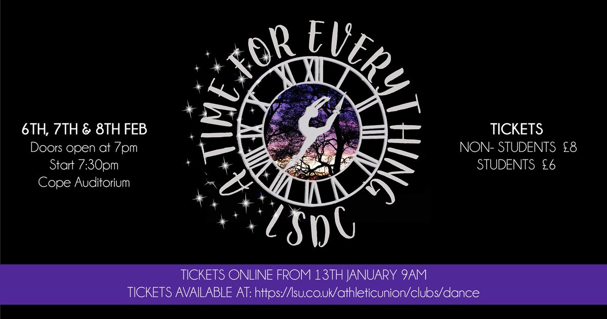 🚨TICKETS ARE ON SALE🚨  Tickets for LSDC ‘A Time for Everything’ are now available!             £8 - Adult
£6 - Student