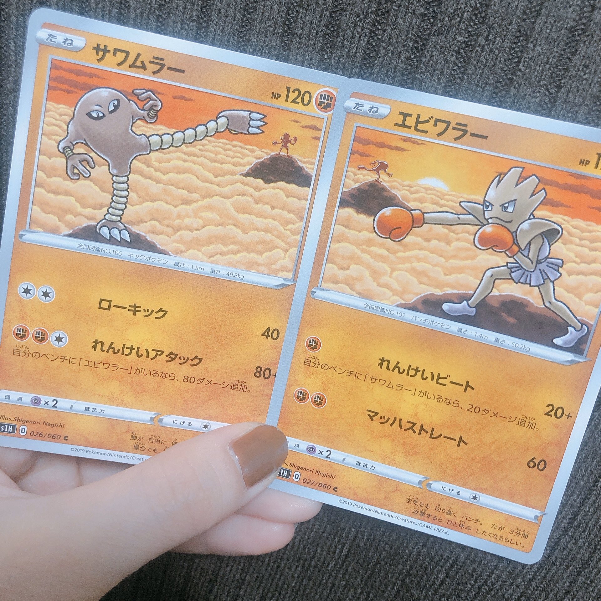 桃月なしこ Twitterren 今気づいたんですけど ポケカ エビワラーとサワムラーのイラスト対応してるのエモくないですか T Co 5d9arcsy48 Twitter