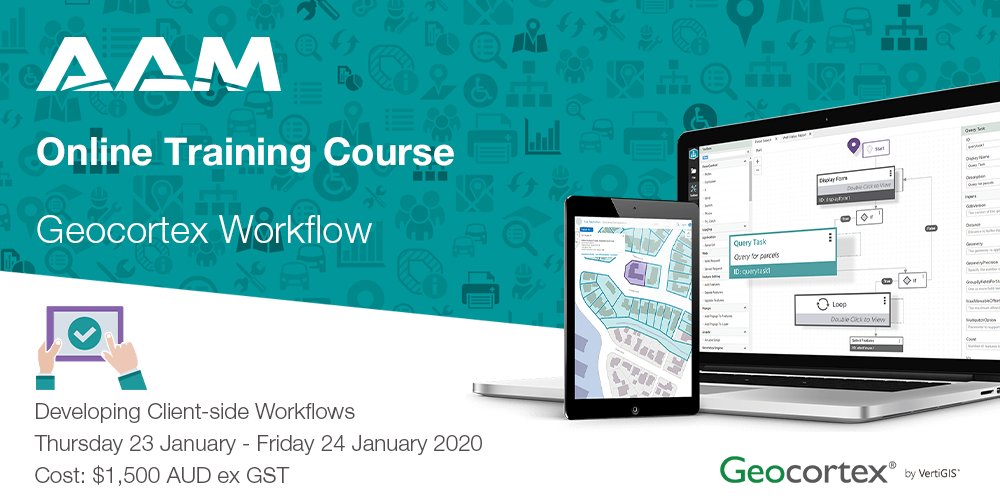 geocirrus's tweet photo. We are running a Geocortex Online Training course on Thursday 23 January &amp; Friday 24 January.
"Developing Client-side Workflows"
Click on the link below for more information and/or to register: https://t.co/jzWRAgGTir
#Geocortex #OnlineTraining #Workflows https://t.co/agAwIzYX0F