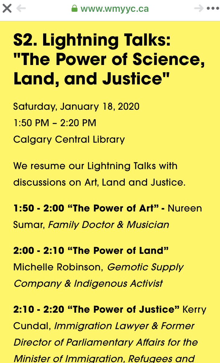 Super excited to speak on Saturday with the Calgary Women’s March and these wonderful speakers! #yyc #wmyyc more at: wmyyc.ca