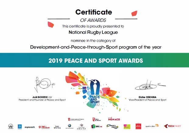 NRLPNG's tweet photo. Belated Happy New Year all! We're back.
Here's a certificate we received in the Peace & Sport Awards last year.
We're excited & look forward to the journey ahead!
#rugbyleague #PNGAustraliaPartnership #FSVAC #VAV
@AusHCPNG @NRLCommunity @USEmbassyPOM @peaceandsport https://t.co/GojG5paeZE