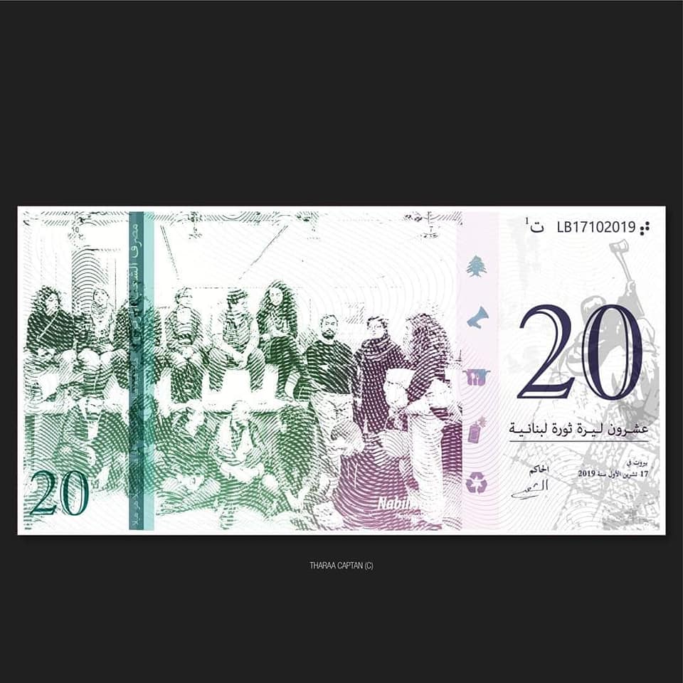 JadChaaban's tweet photo. The Lebanese Revolution Lira introduced in Tripoli! https://t.co/j70eq6Ja8M