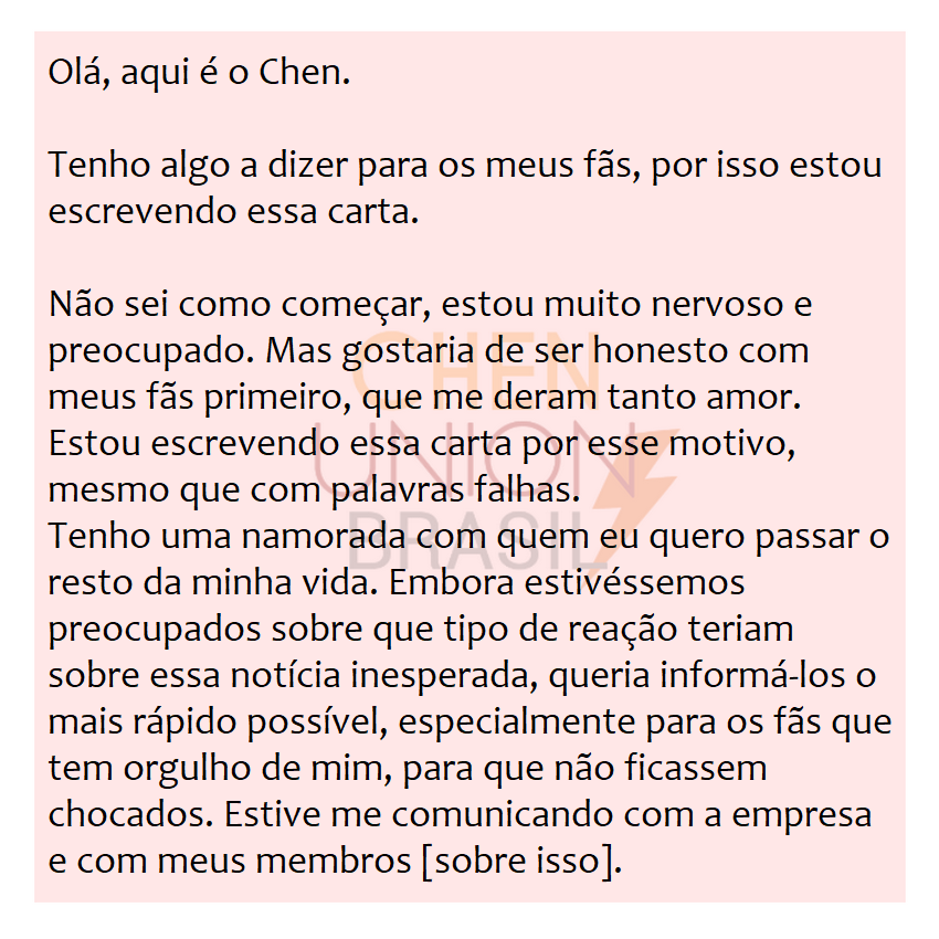 ChenUnionBR's tweet photo. (#TRAD) 13.01.20 - Atualização do Lysn

Letra do Jongdae sobre seu namoro e casamento https://t.co/RHXz8Gy1bI