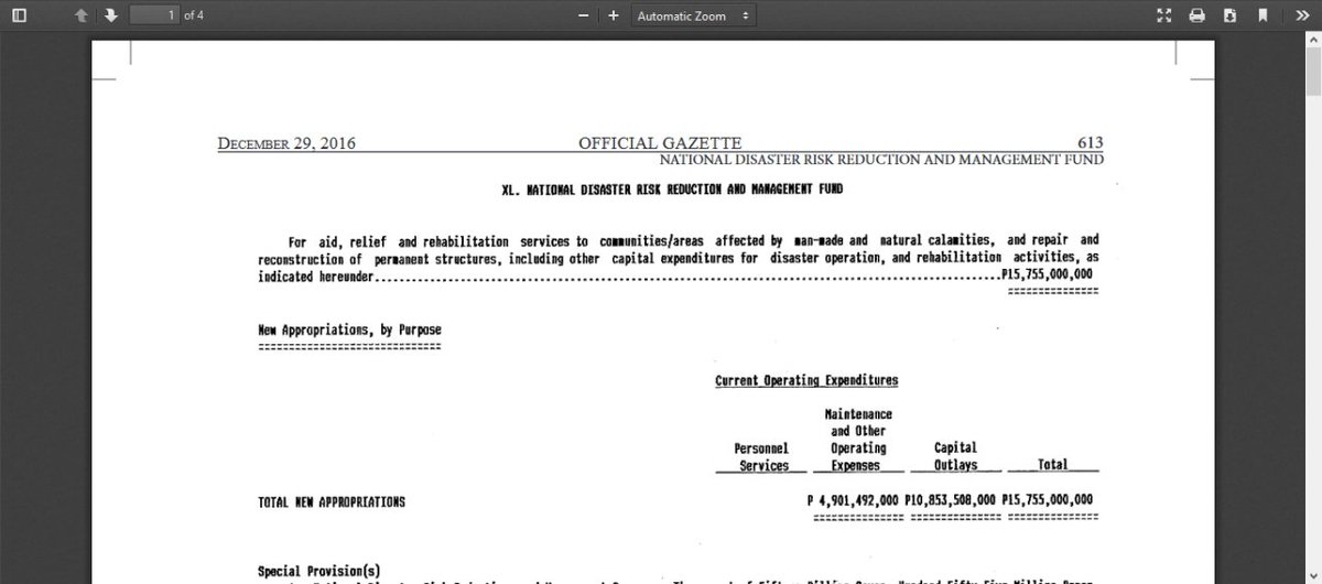 randomsalt's tweet photo. Our government's budget-slashing actions against the @NDRRMC_OpCen are certainly decisive. In 2016, its allocation was about PHP 38.9 billion. This was reduced by some 60% in 2017, and has barely increased since. (Screen captures via @DBMgovph) #TaalVolcano #DisasterPH https://t.co/X9irJPsAzN