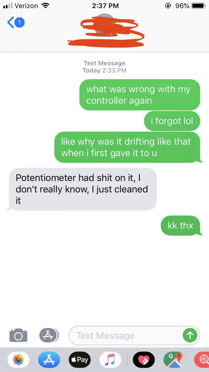 ssbmsimple's tweet photo. @Bones0toDeath @paulylolz @RagtimeM you're the one lying...  this is bbb to the person that fixed his controller.  we talked to him after and confirmed it wasn't fried, just drifting due to a defective pot. https://t.co/ywrSjr7OZR