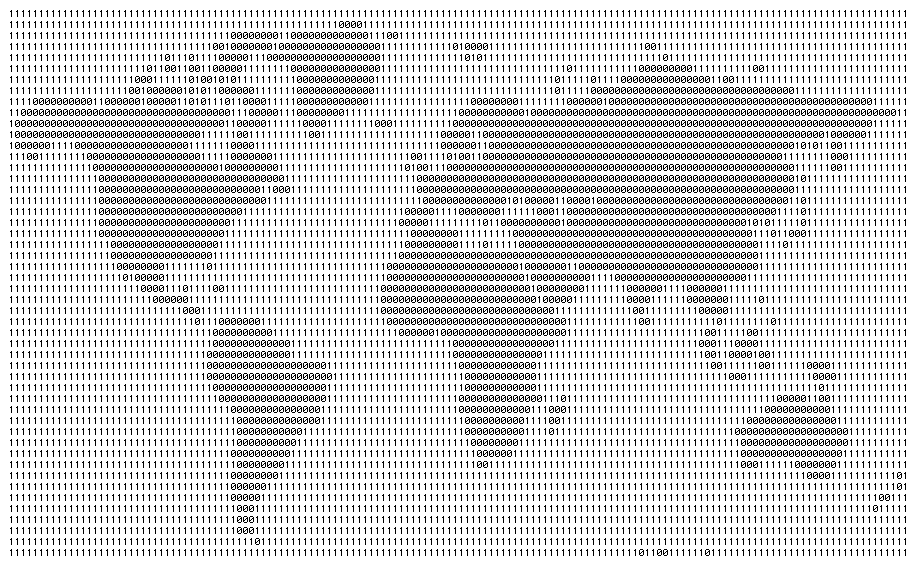 Prime number rendered in binary is a map of the world!