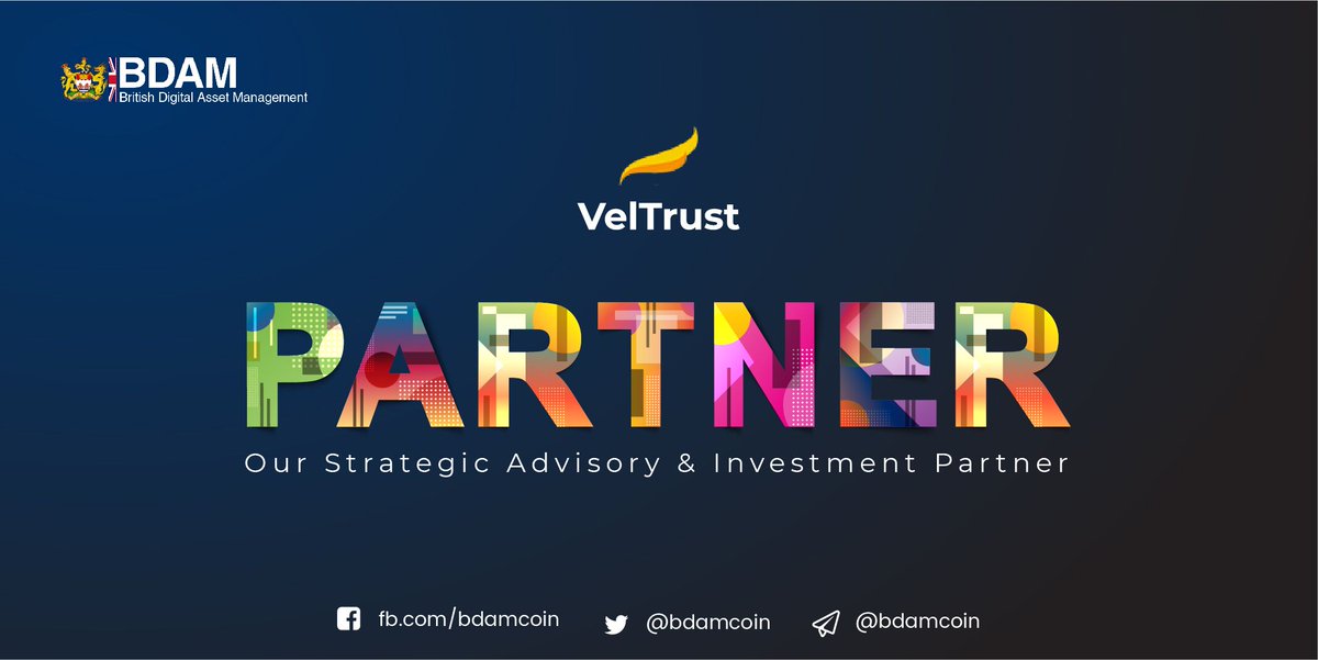 bdamcoin's tweet photo. Do you know that #BDAM has partnered with VelTrust which is a leading strategic advisory and investment firm?
Visit https://t.co/Ne75yRINAC to know more about our partner.
#bdampay #bdamx #cryptoexchange #cryptocurrency #venturecapital https://t.co/UrGigSjXeX