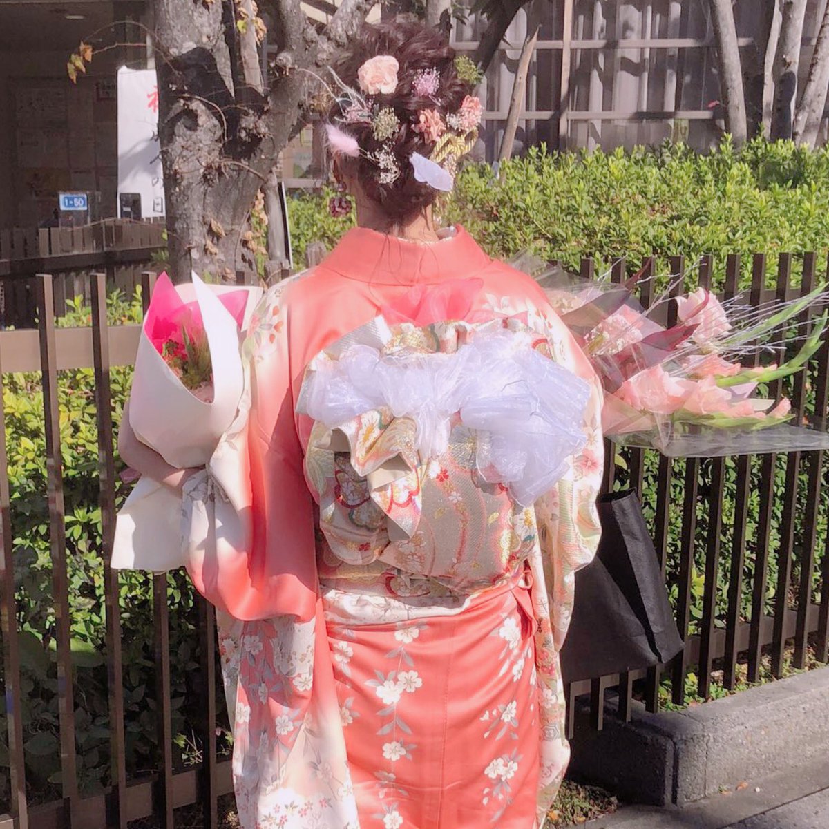 2m____m4's tweet photo. @9m__m2 あんまりわかりやすいのなかったごめん😭
送ってもらったらまた送るね！
帯アレンジと髪の毛こんな感じ（笑） https://t.co/KKrK9ILbF7