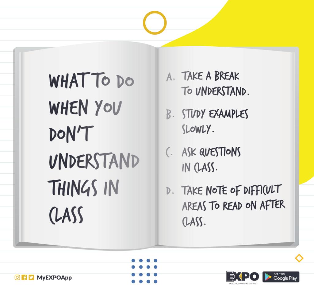 MyEXPOApp's tweet photo. Its the start of a new term and a school week. Getting back into school funk after the holidays can be a drag so we have come up with tips to help you understand lessons taught in class.

#EXPOLearn 
#EducationCannotWait 
#edtech 
#DoBetterWithEXPO https://t.co/VPDS4kUPnp