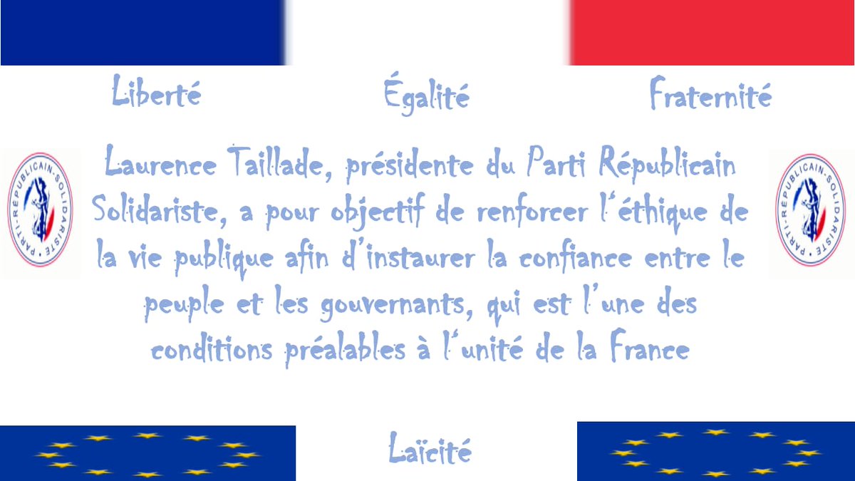 SoutienTaillade's tweet photo. L'#éthique de la vie publique est une exigence #démocratique qui doit être défendue avec détermination comme le fait avec conviction #LMTaillade, présidente du Parti Républicain #Solidariste.
Rejoignez le #PRS pour agir !👇
https://t.co/eHwcdzTf6V https://t.co/JGPCfo4JL5