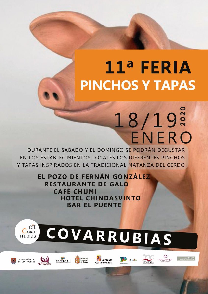 ✨Recordad:este fin de semana en #Covarrubias,fiesta de la matanza. 
Sábado:elaboración y degustación de productos.
Sábado y domingo:Feria de tapas y pinchos,con opción a un sorteo
<a href="/CovarrubiasTur/">CovarrubiasTurismo</a>
<a href="/DipuBurgos/">Diputación de Burgos</a> <a href="/CyLesVida/">Turismo Castilla y León</a> <a href="/castillayleon/">Castilla y León</a> <a href="/RutaVinoArlanza/">Ruta de Vino Arlanza</a> <a href="/DOArlanza1/">Denominación de Origen Arlanza</a> <a href="/CulturaBur/">Cultura Burgalesa</a>