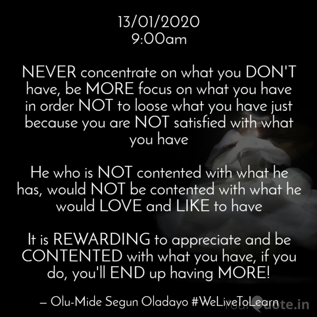 ace_mide's tweet photo. Concentrate More On What You Have!
.
.
.
#mide #wltl #WeLiveToLearn #repositioning #mindofgreatness #motivate #motivasionline #motivationalquote #motivation #motivationquotes #motivating https://t.co/y3qsA8juZD