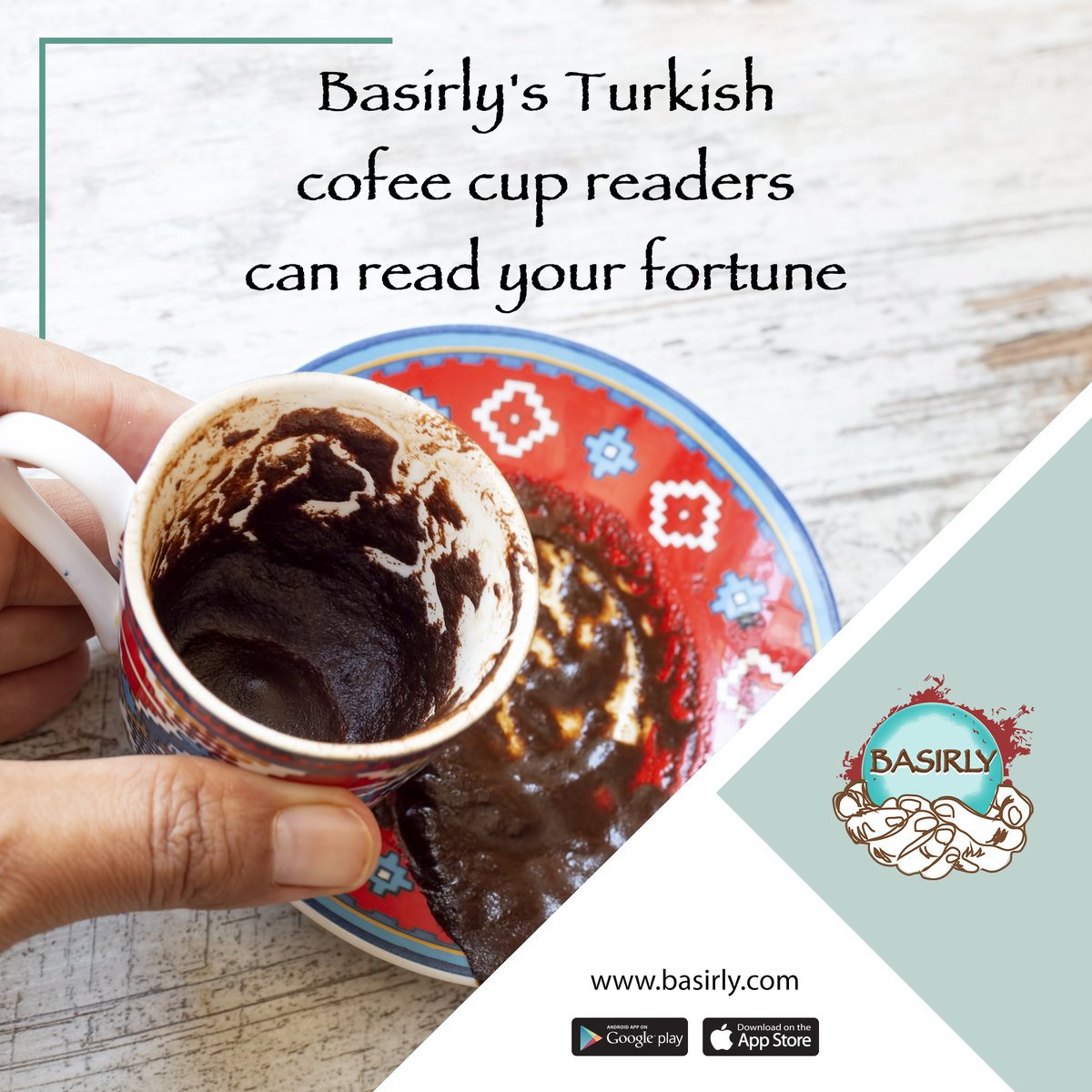 Are you looking for a psychic who can read your Turkish coffee cup? Download Basirly now.

#Psychics #TurkishCofee #CoffeeCupReading