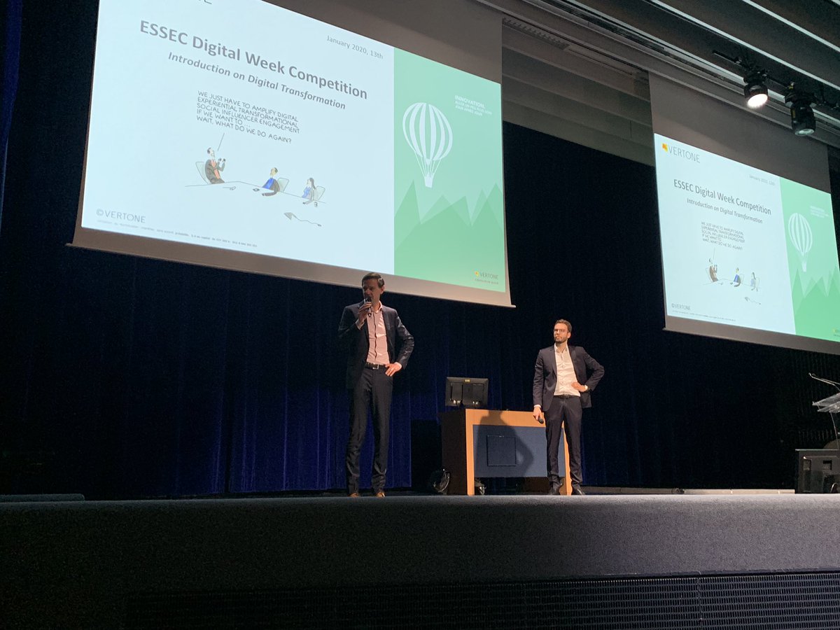 VertoneConseil's tweet photo. En scène ! @PH_Debray et @Patrig_Pesret présentent la conférence d’introduction de la #essecdwc https://t.co/0XOjdEGfWG