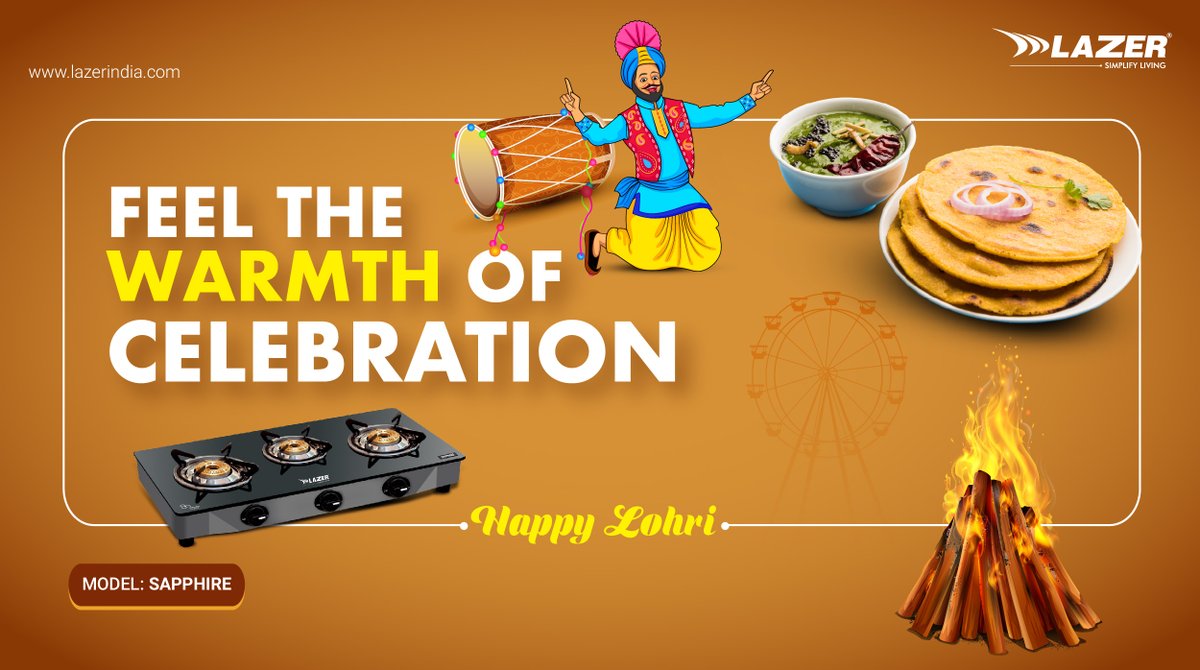 lazer_india's tweet photo. Double the celebration of food &amp; festive delicacies with Lazer India kitchen appliances.
Happy Lohri!
.
.
.
#Lohri #Stove #GasStoves #BurnerCooktop #GasStove #Kitchen #BestCooktop #Cooking #DesignerCooktops #Cooktop #LazerCooktop #Aesthetics #KitchenHack #KitchenLife https://t.co/fNkpmiLUoe