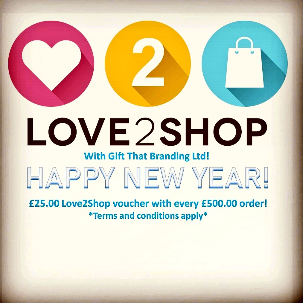 Promote your business kick off 2020 with a bang! We're offering £25 of Love2shop vouchers on all orders placed in January exceeding £500
#corporategifts #promotionalgifts #promogifts  #businessgifting #businessgifts #employeegifts #marketing #marketingideas #branding