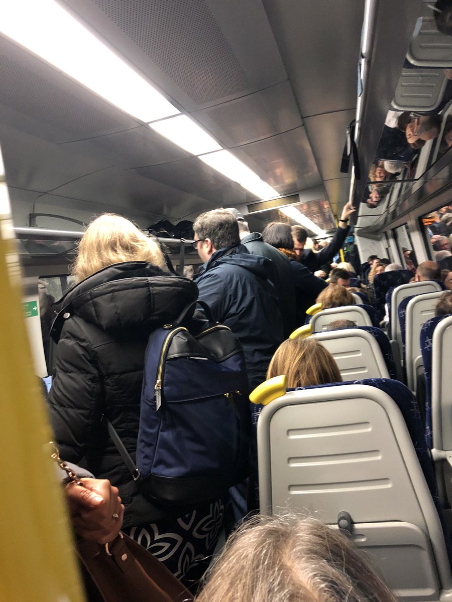 Gillibeanxx's tweet photo. Thanks for this @ScotRail NOT! Standing from Kilwinning to Glasgow, heating full blast. No explanation or notification why the train was less than half the usual length. And yet you still make us pay more... #6monthspregnant #sicknow #toohot #scotfail https://t.co/h3e6DjVO1l