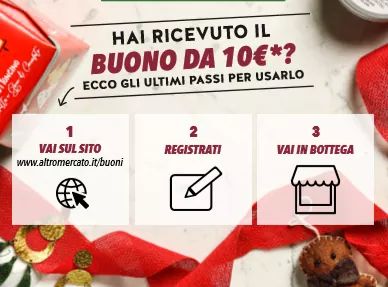 Hai ricevuto a dicembre il buono spesa nelle nostre Botteghe?
Fino al 31/01 sconto di 10€  su una spesa minima di 40€ in prodotti <a href="/altromercato/">altromercato</a> 

prodottiequal.it

#equal #equosolidale #sconto #buono #spesa #bottega #cuneo #borgo #fossano #mondovì #saluzzo #altromercato