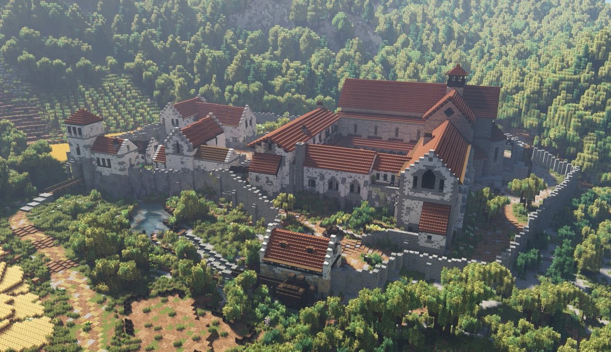 Grammelz's tweet photo. finished exterior of Ydis Abbey. Now there's only a bit of interior to do!

@Minecraft #Medifault #medieval @DivergingRealms https://t.co/ixi2cqpnQR