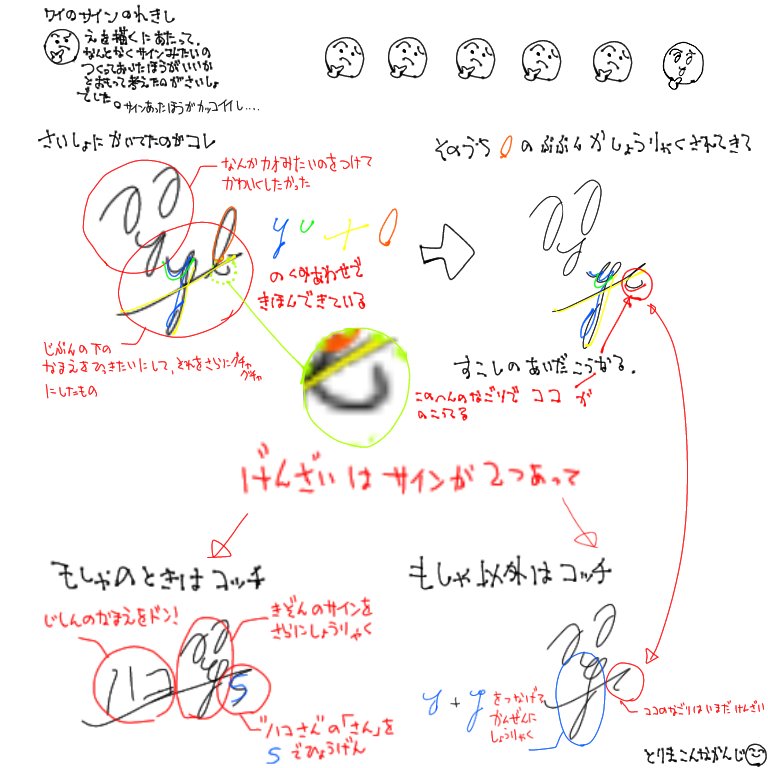 遅くなりましたね。
私が使っているサインのれきしです? https://t.co/ChDLJ5Es87 