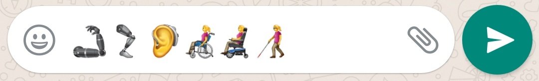 Manon_UX's tweet photo. [Mood] Ça fait du bien de voir apparaître des emojis de plus en plus inclusifs 🙏🔝 

Merci @WhatsApp

#BeingHuman #inclusion #normalize #handicap https://t.co/ef63uI5vNk