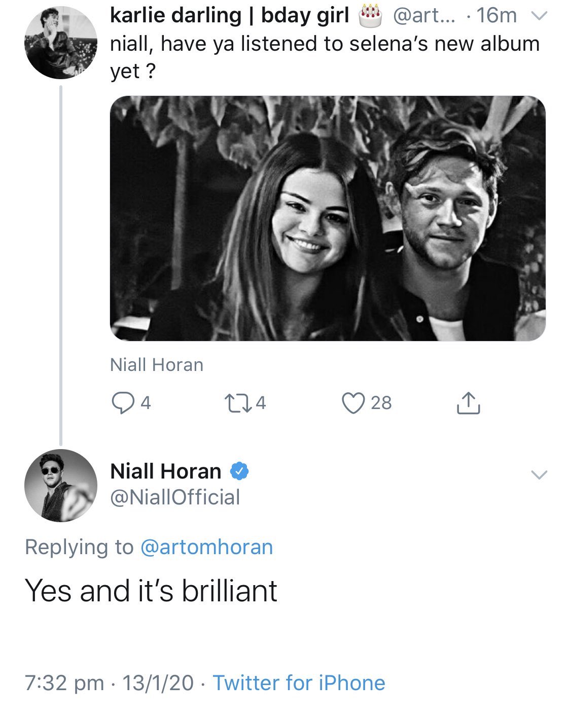 Niall and selena deals
