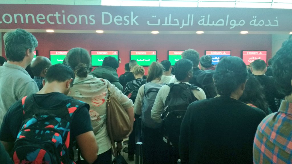 ntoshanem's tweet photo. @emirates disappointed at the massive delays which led to missed connecting flights @DubaiAirports. Grateful for a plan but key meetings and activities were missed as a result at the final destination #emiratesletsdown #Emirates https://t.co/O0AIzz5WCx