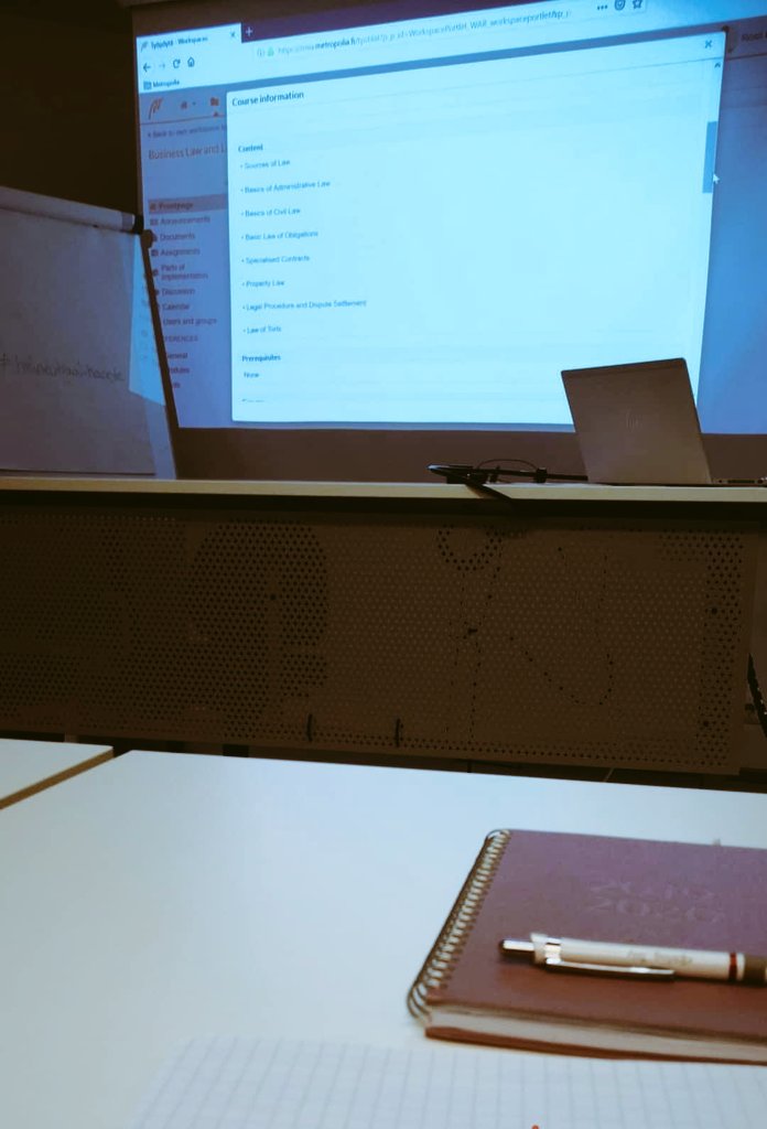 katjaahopelto's tweet photo. New semester, new courses. Happy to be back at @MetropoliaBiz! We start our weeks at 8:00 with Business Law and Logistics. #mondays #metropoliabiz #studentlife #studyingmom https://t.co/cEaIt3QJFK