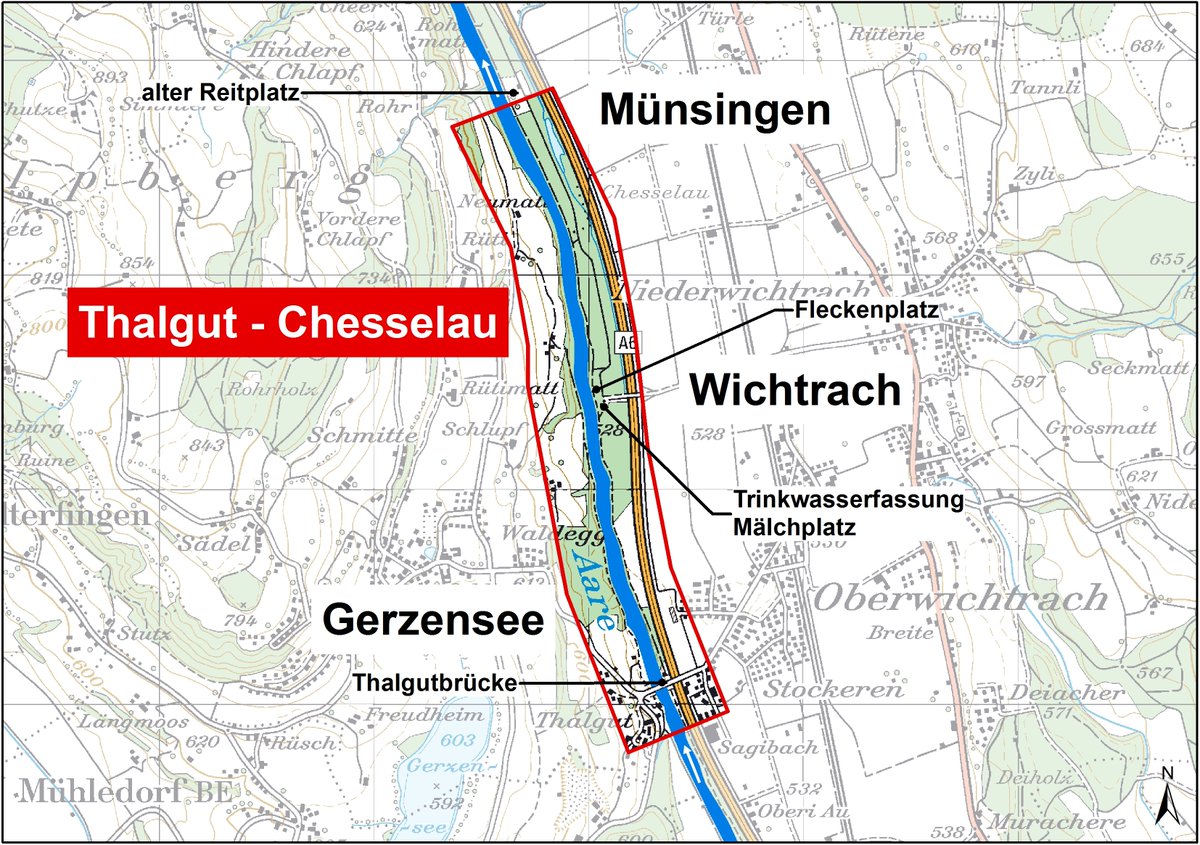 kanton_bern's tweet photo. Der Kanton Bern will den #Hochwasserschutz an der #Aare im Abschnitt Thalgut-Chesselau verbessern. Das Projekt liegt nun öffentlich auf. #Gerzensee @gerzensee #Wichtrach #Münsingen #muensingen https://t.co/qEqFg29yNX https://t.co/XhdZouYlq6