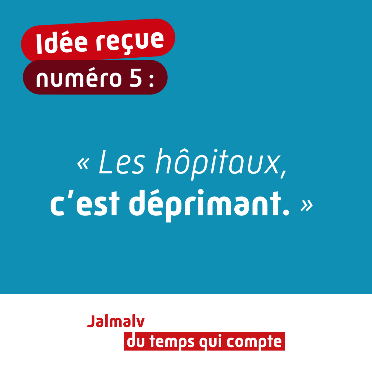 Personne – ou presque – n’aime les hôpitaux ! En devenant bénévole JALMALV, changez votre vision du monde médical ! Vous aussi, devenez bénévole Jalmalv : www.jalmalv-federation/devenirbenevole.fr #FinDeVie #Jalmalv