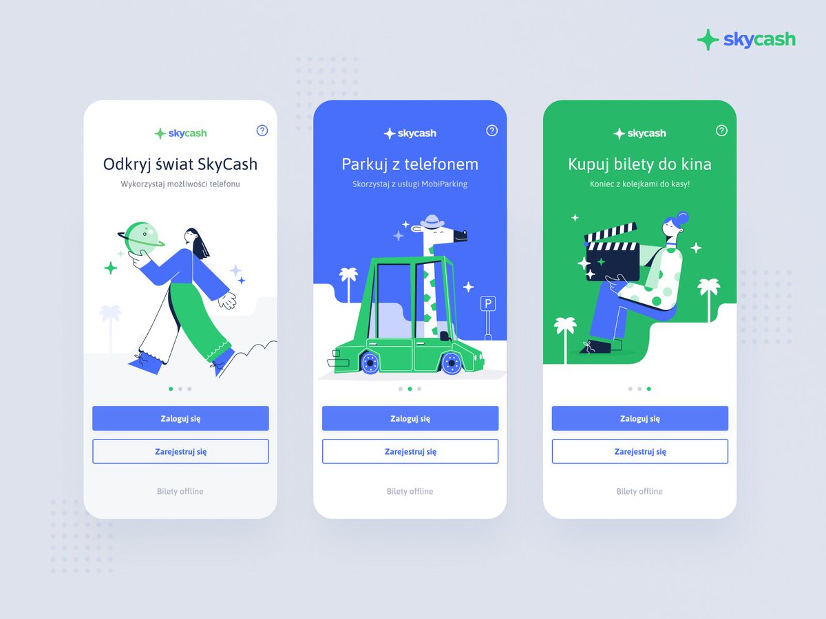TrueFiEng's tweet photo. How is your Monday so far?π€βοΈ
Today we would like to show you a new illustration for @SkyCashPoland app redesign.
Do you like it? Which one do you like the most?π€
#ethworks #illustration #mobile #parking #register #ticket #travel #ui #ux https://t.co/ElqNkOaUgQ