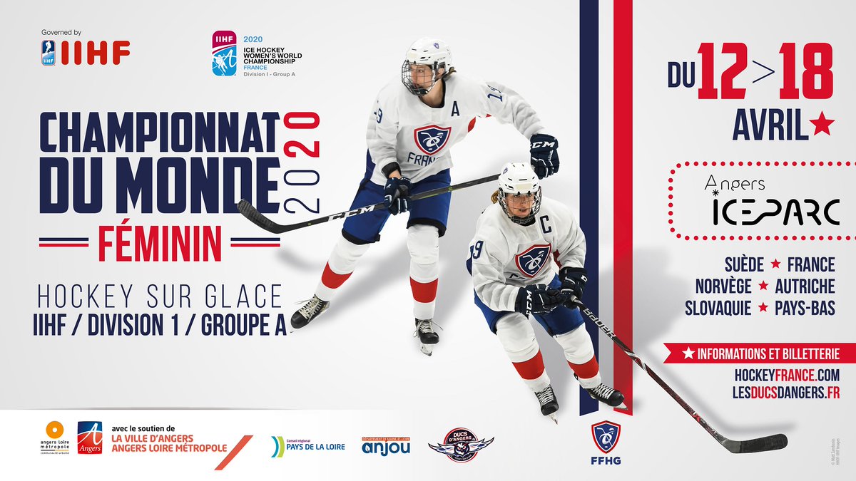 🎫 Ouverture de la billetterie officielle :
Championnat du monde de hockey sur glace féminin 2020
bit.ly/billetterieduc…

<a href="/IIHFHockey/">IIHF</a> <a href="/Hockey_FRA/">Équipes de France Hockey 🏒</a> <a href="/DucsdAngers/">Les Ducs d'Angers</a> <a href="/Angers/">Ville d'Angers</a> 

#CMHGF #GoDucsGo #SportAngers