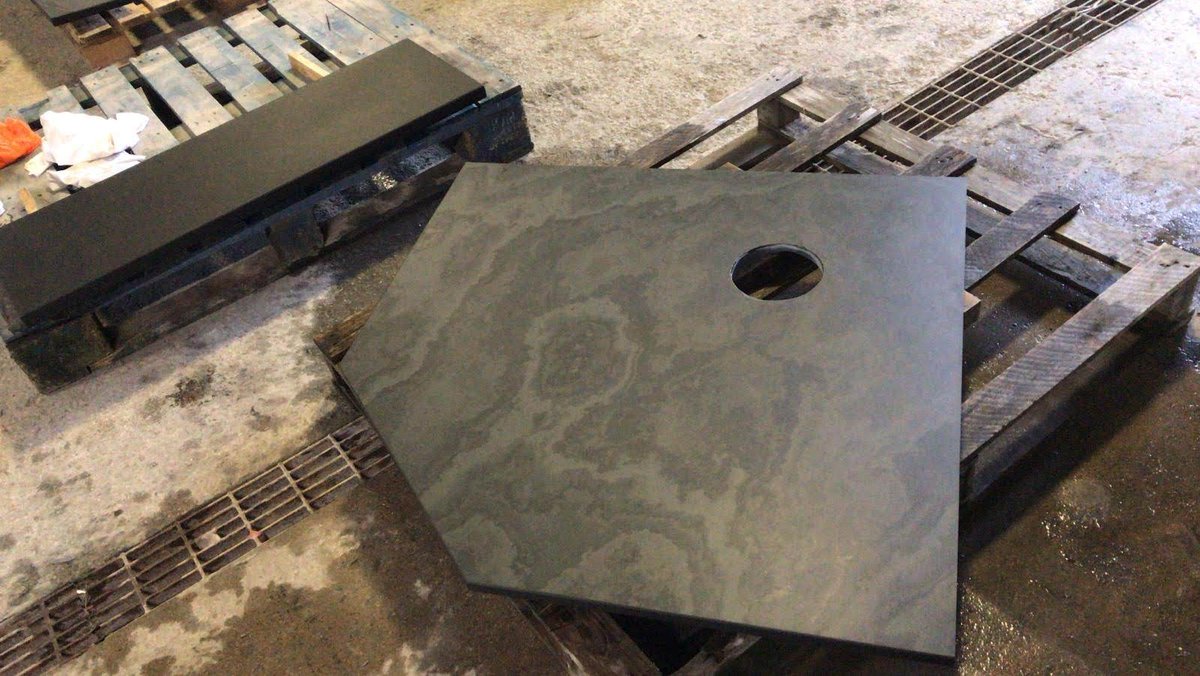 ribbvalleyslate's tweet photo. It's a pentagon shaped slate hearth. With a hole in it. For reasons unknown. https://t.co/U5rYg0AmVD
