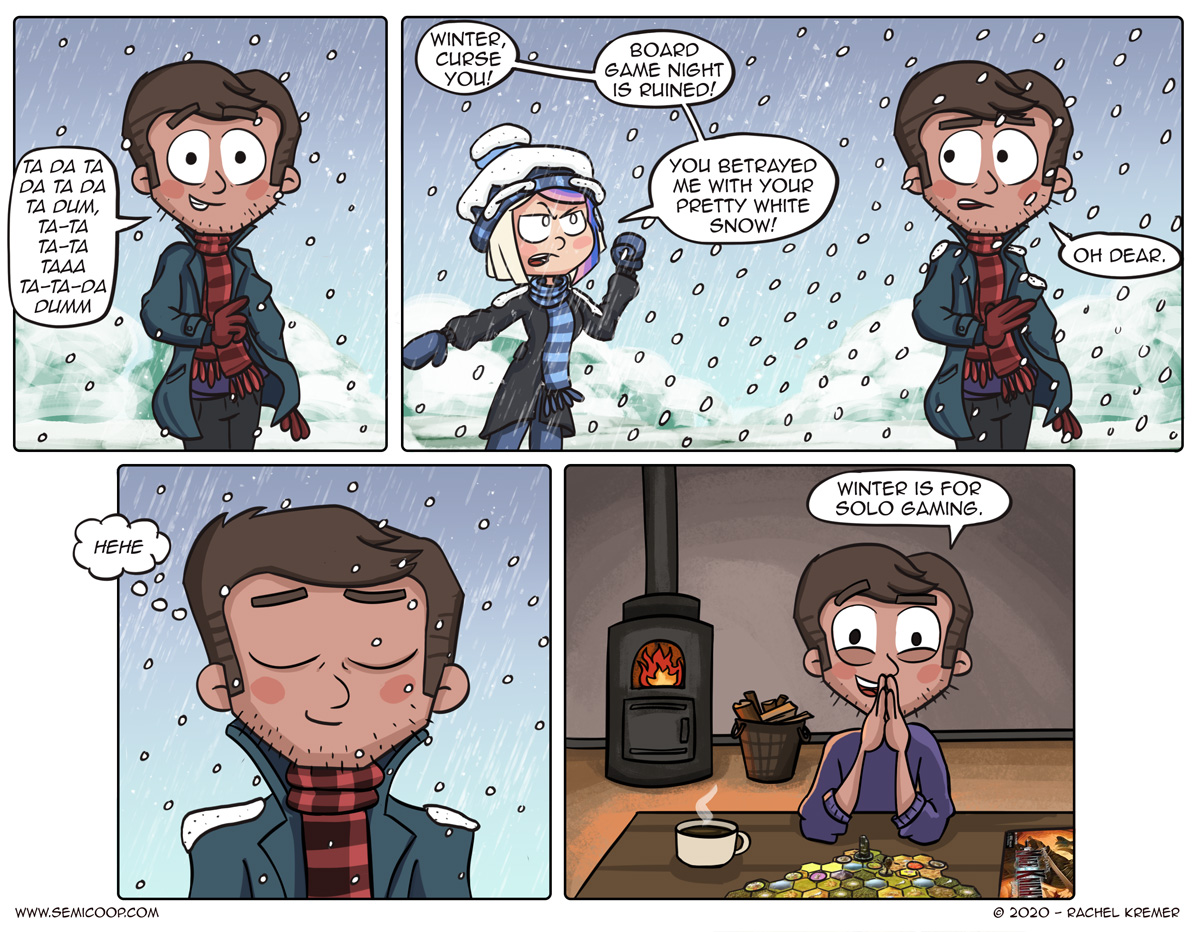 New comic! Don't worry, solo gamers, we certainly did not forget about you.😉

You can read this week's blog post over at our website: semicoop.com/comic/tis-the-…
