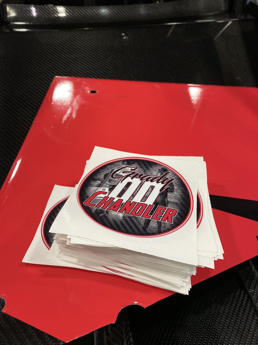 I have Grady stickers at pit #330 $5 a piece, all proceeds will be donated to the Chandler’s.