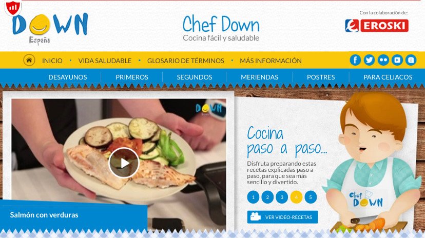 DSAgeing's tweet image. @DownEspana ha puesto en marcha chefdown.es, el primer canal online de cocina pensado específicamente para que los jóvenes con síndrome de Down preparen sus propios menús. 
#sindromededown #sindromedown #nutricionsaludable #envejecimientoactivo #vidasaludable