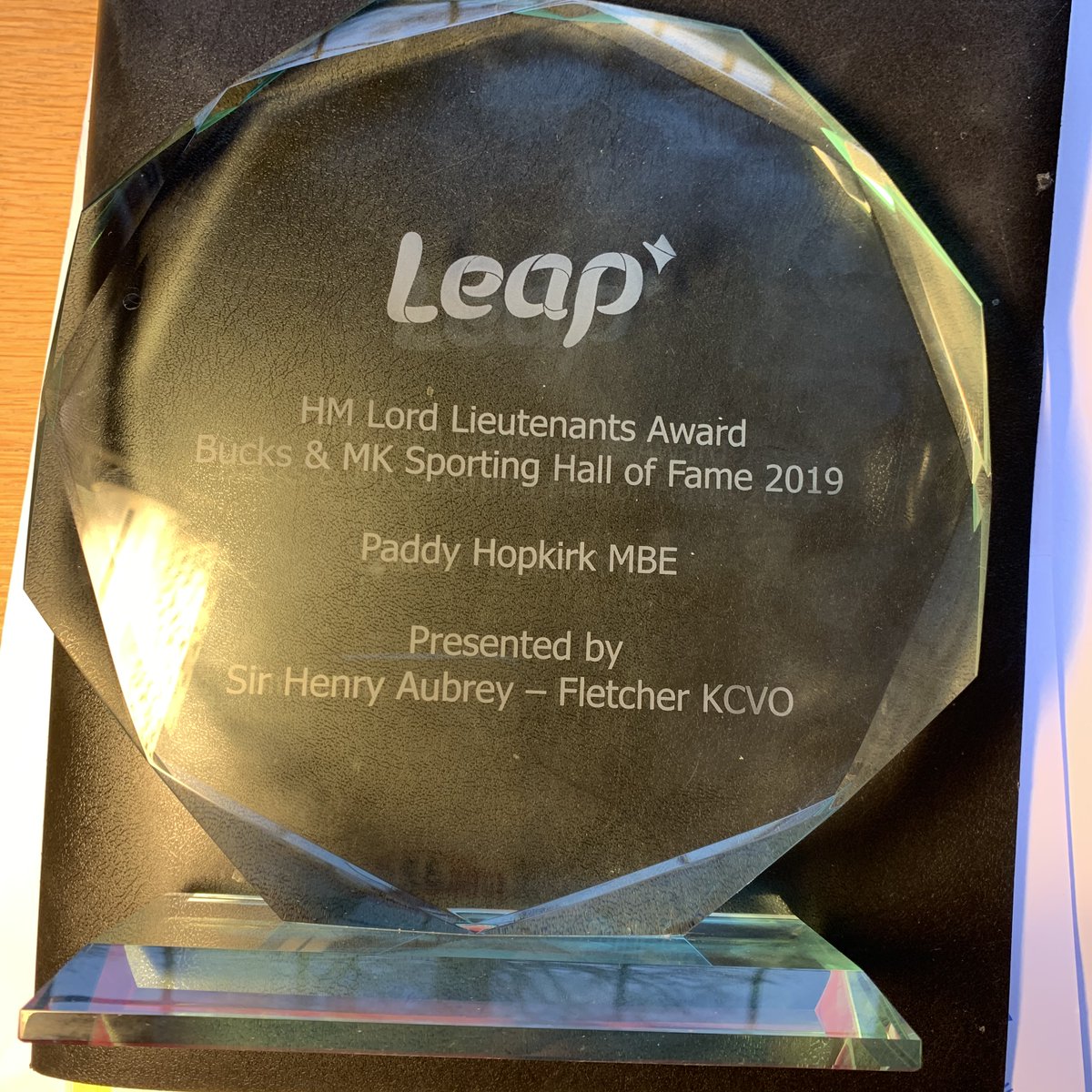 Very flattered to win the HM Lord Lieutenants Award and enter the Bucks and MK Sporting Hall of Fame - it was a total surprise! Thanks to LEAP leapwithus.org.uk